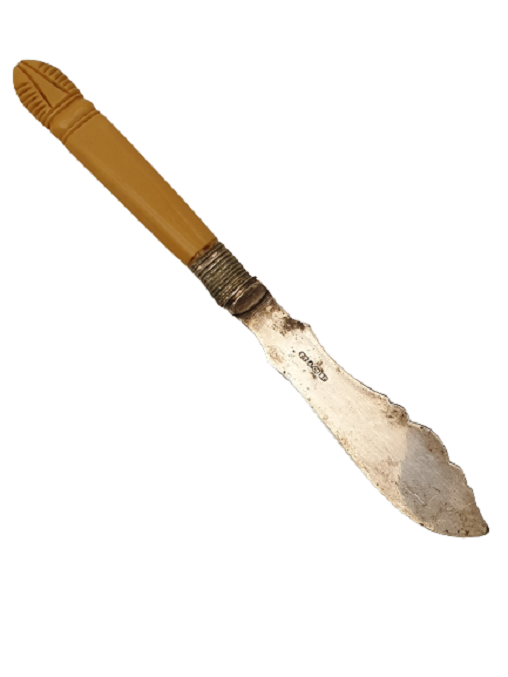 TT & CO EP YAZILI GÜMÜŞ ÜZERİ KALEM İŞLEME KATALİN SAP TEREYAĞI BIÇAĞI