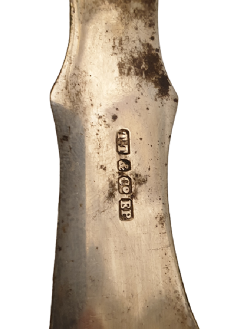 TT & CO EP YAZILI GÜMÜŞ ÜZERİ KALEM İŞLEME KATALİN SAP TEREYAĞI BIÇAĞI