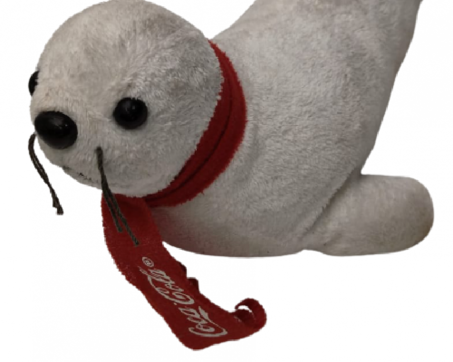 COCACOLA REKLAMLI PELUŞ KIRMIZI ATKILI BEYAZ  FOK BALIĞI 1 ADET OYUNCAK 