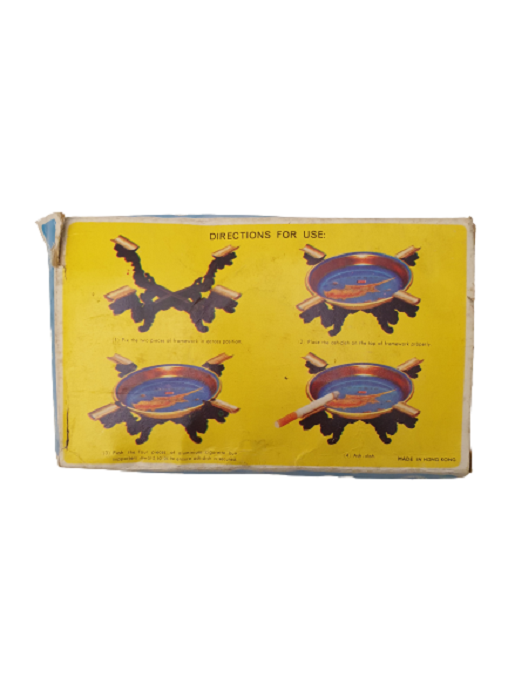 ORIENTAL BEAUTY ASH DISH WITH DRAGON STAND KIBRIS DESENLİ AYAKLI TENEKE KÜLLÜK