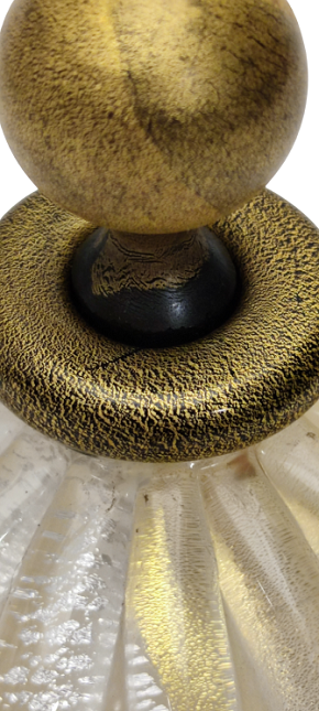 FRANSIZ PARFÜM ŞİŞESİ SEDEFLİ DİLİMLİ CAM VE CAM KAPAKLİ