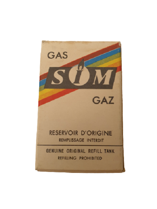 VINTAGE SIM ÇAKMAK GAZI TANKI METAL ÜZERİ SİBOP VE AYARLAMALI ORJİNAL KUTUSUNDA