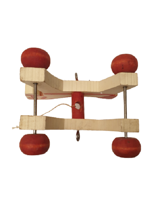 TEKERLEKLİ İPLE CEKİLEN EL YAPIM EL BOYAMA AHŞAP OYUNCAK AT