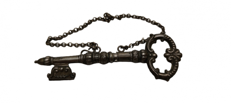 OSMANLI TAMAMI GÜMÜŞ 1920 İGNEDAN ZİNCİRLİ ORTADAN 2 PARÇAYA AYRILABİLEN GÜMÜŞ ANAHTAR