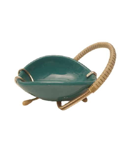 1960 SERAMİK AYAKLI VE TUTMA KULPLU SANATÇI İŞİ İKRAMLIK