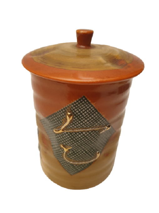 UZAK DOGU EL SANATLARI JAPON EL YAPIMI ÜZERİ KABARTMA DESENLİ DAMGALI PORSELEN KAPAKLI PAMUKLUK