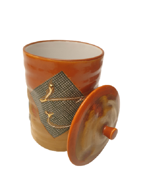 UZAK DOGU EL SANATLARI JAPON EL YAPIMI ÜZERİ KABARTMA DESENLİ DAMGALI PORSELEN KAPAKLI PAMUKLUK