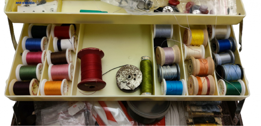 1970 ANGLER FUUL DİKİŞ ÇANTASI VE SETİ İÇERSİNDE  COK CEŞİTLİ MALZEMELERİYLE HER EVİN İHTİYACI TERZİ CANTASI