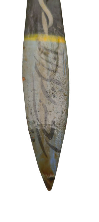 OSMANLI ORTASI AHŞAP TEK PARCA AHŞAPDAN OYMA MEVLANA KABARTMALI EL YAPIMI & EL KÖK BOYAMA TAHTA KAŞIK