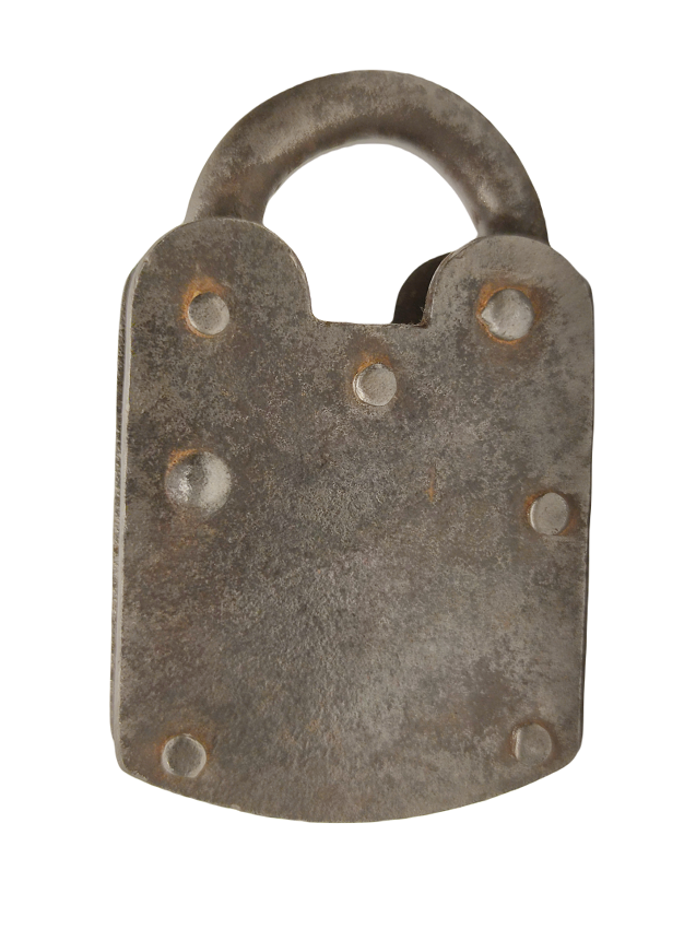 OSMANLI EL YAPIM ÜZERİ OSMANLICA YAZILI MEKANİK SİCAK DEMİRDEN MAMUL ÇALIŞIR DURUMDA ANAHTARLI ASMA KİLİT