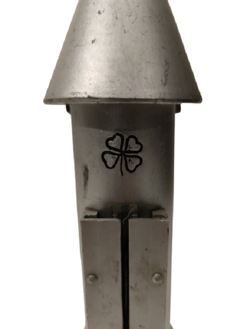 GARANTİ BANKASI ROKET FORMUNDA METAL MEKANİK KUMBARA ALİMÜNYÜM 1970 YILLAR