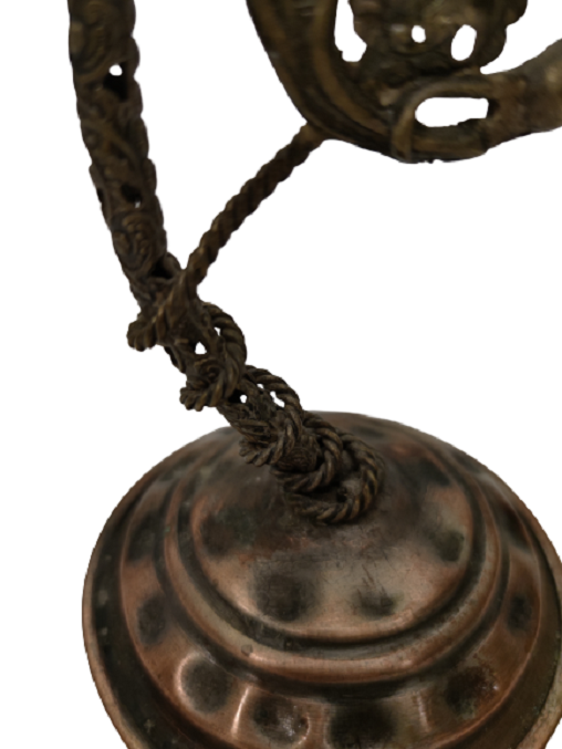 OSMANLI EL YAPIM İŞLEMELİ MELEKLİ SARI PİRİNÇ BUHURDAN AYAKLI TÜTSÜLÜK