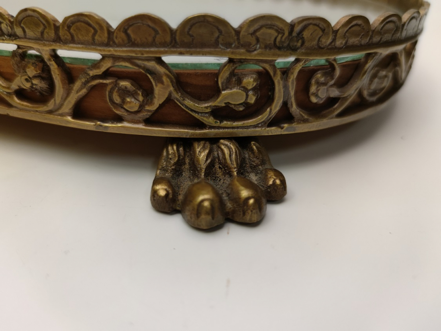 FRANSIZ TEŞHİR BRONZ AYAKLI İÇERSİ AYNALI STAND BİBLO HEYKEL SAAT TEŞHİRİ İÇİN