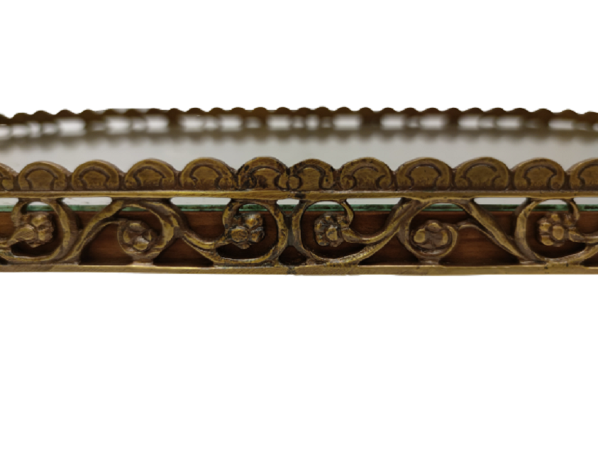 FRANSIZ TEŞHİR BRONZ AYAKLI İÇERSİ AYNALI STAND BİBLO HEYKEL SAAT TEŞHİRİ İÇİN