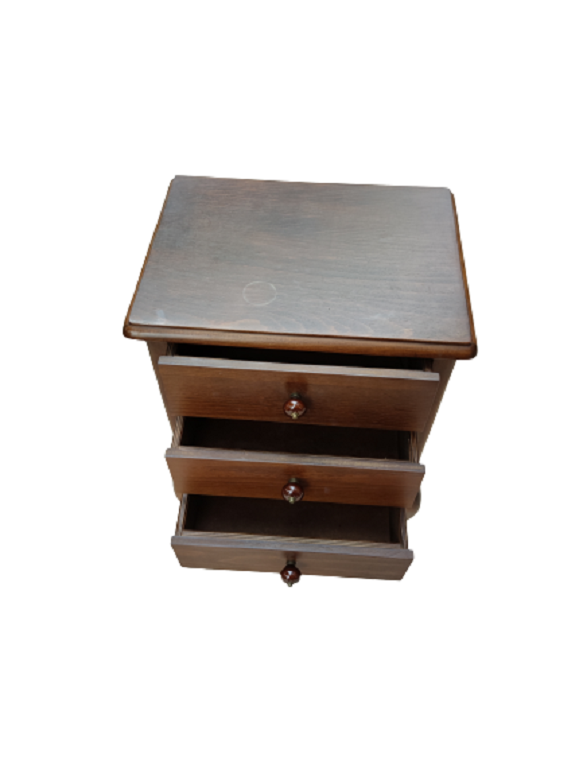 MASİF 3 ÇEKMECELİ PORSELEN KULPLU BAŞ UCU KOMODİN SEHBASI