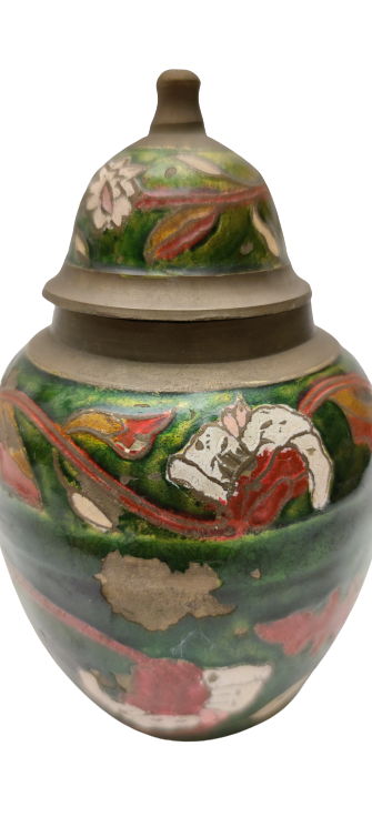 ÜZERİ SICAK MİNE EL  İSCİLİKLİ BOYAMALI KAPAKLI PAMUKLUK 