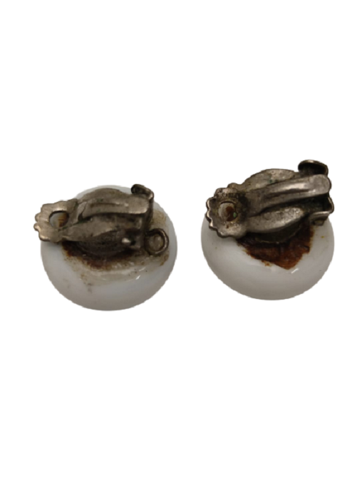 1920 OSMANLI CİFT SÜT BEYAZI PORSELEN EL YAPIMI KÜPE