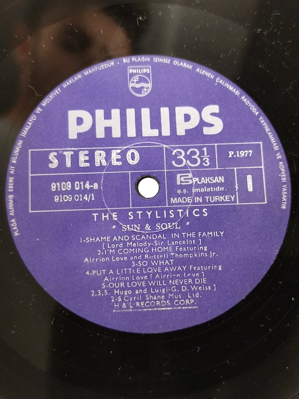 1977 THE STYLİSTİCS SUN & SOUL UZUN CALAR 33 DEVİR LP PLAK ORJİNAL KABINDA ORJİNAL BASKISIDIR