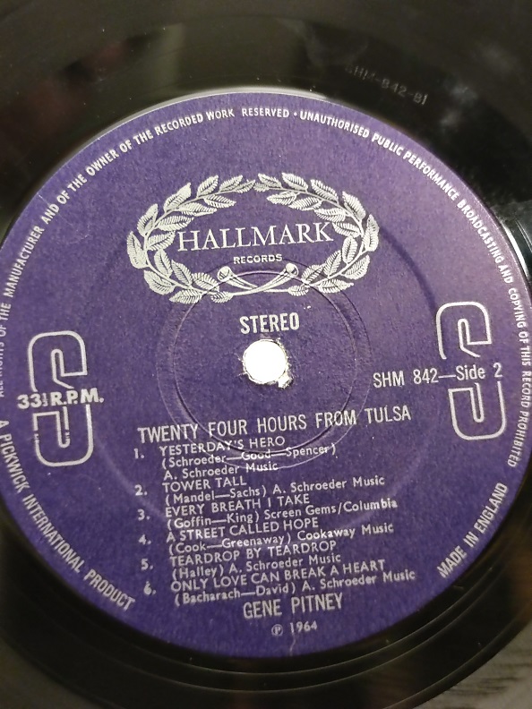 1985 GENE PİTNEY 24 HOURS FROM TULSA UZUN CALAR 33 DEVİR LP PLAK ORJİNAL KABINDA ORJİNAL BASKISIDIR