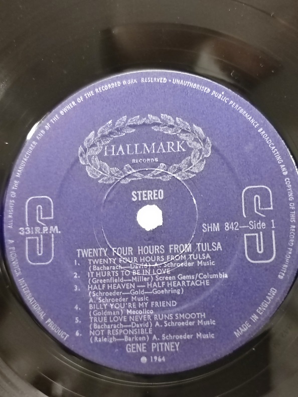 1985 GENE PİTNEY 24 HOURS FROM TULSA UZUN CALAR 33 DEVİR LP PLAK ORJİNAL KABINDA ORJİNAL BASKISIDIR