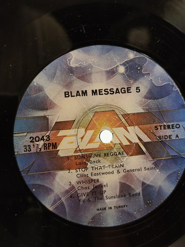 BLAM MESSAGE V - SUNSHİNE REGGAE/LAİD BACK UZUN CALAR 33 DEVİR LP PLAK ORJİNAL KABINDA ORJİNAL BASKISIDIR