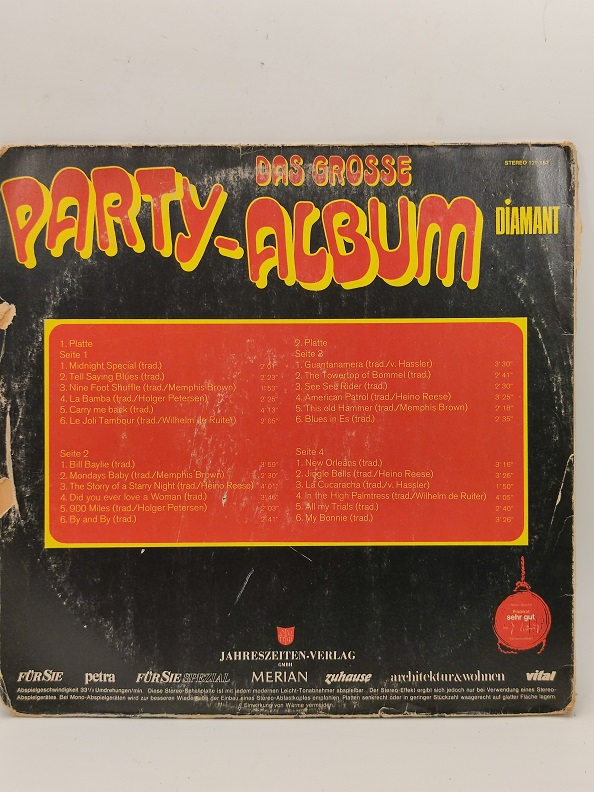 DAS GROSSE PARTY ALBUM ÇİFT UZUN CALAR 33 DEVİR LP PLAK ORJİNAL KABINDA ORJİNAL BASKISIDIR