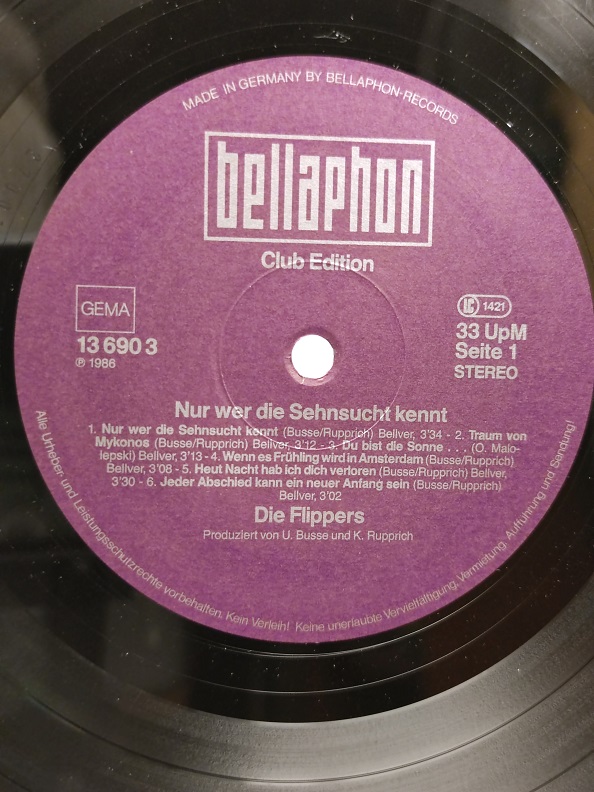 1986 DİE FLİPPERS UZUN CALAR 33 DEVİR LP PLAK ORJİNAL KABINDA ORJİNAL BASKISIDIR