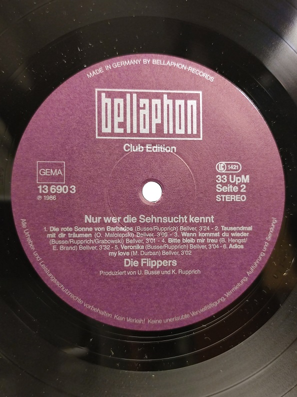 1986 DİE FLİPPERS UZUN CALAR 33 DEVİR LP PLAK ORJİNAL KABINDA ORJİNAL BASKISIDIR