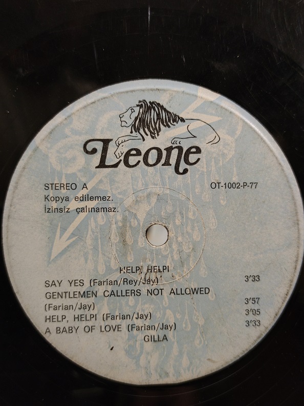 GİLLA HELP HELP UZUN CALAR 33 DEVİR LP PLAK ORJİNAL KABINDA ORJİNAL BASKISIDIR