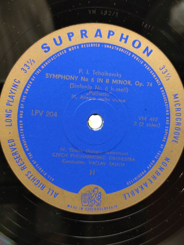 TCHAIKOVSKY SMPHONY NO 6 IN B MINOR OP. 74 UZUN CALAR 33 DEVİR LP PLAK ORJİNAL KABINDA ORJİNAL BASKISIDIR