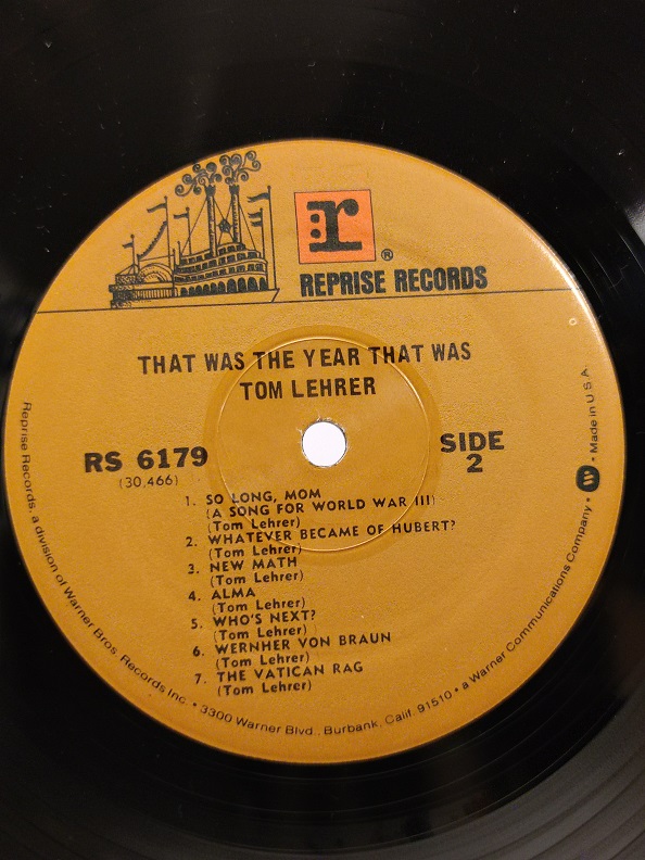 TOM LEHRER THAT WAS THE YEAR UZUN CALAR 33 DEVİR LP PLAK ORJİNAL KABINDA ORJİNAL BASKISIDIR