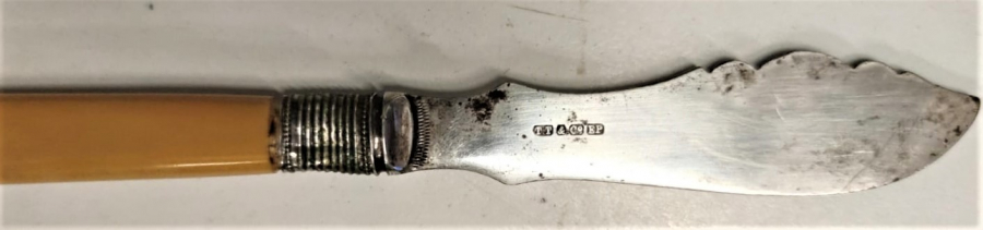 TT & CO EP YAZILI GÜMÜŞ ÜZERİ KALEM İŞLEME KATALİN SAP TEREYAĞI BIÇAĞI