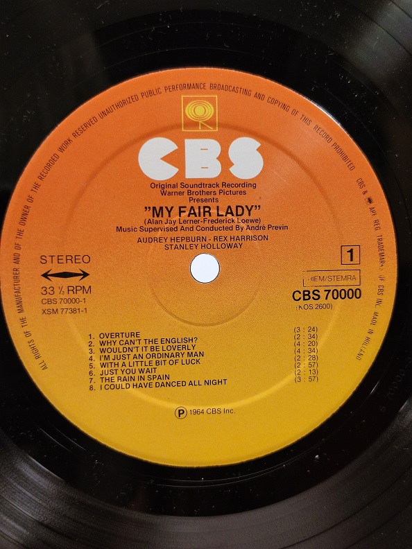 WARNER BROTHERS PİCTURES PRESENTS MY FAIR LADY UZUN CALAR 33 DEVİR LP PLAK ORJİNAL KABINDA ORJİNAL BASKISIDIR