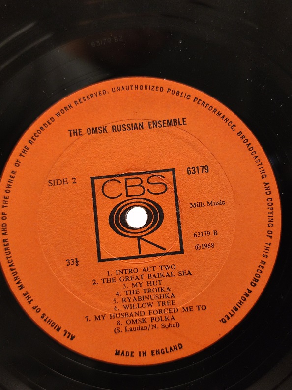 1968 THE OMSK RUSSIAN ENSEMBLE UZUN CALAR 33 DEVİR LP PLAK ORJİNAL KABINDA ORJİNAL BASKISIDIR