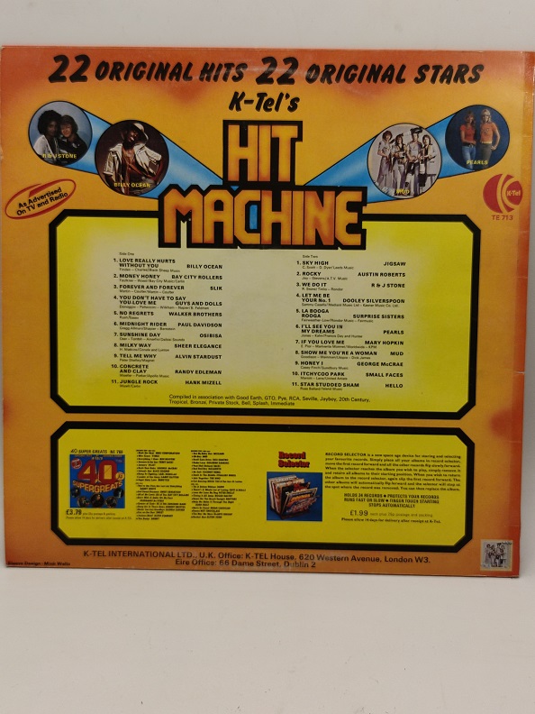 1976 K-TEL'S HIT MACHINE UZUN CALAR 33 DEVİR LP PLAK ORJİNAL KABINDA ORJİNAL BASKISIDIR