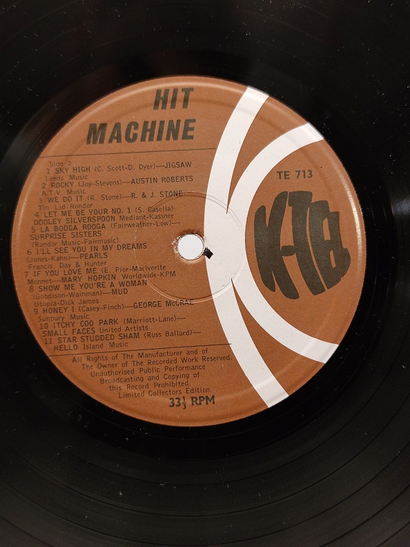 1976 K-TEL'S HIT MACHINE UZUN CALAR 33 DEVİR LP PLAK ORJİNAL KABINDA ORJİNAL BASKISIDIR