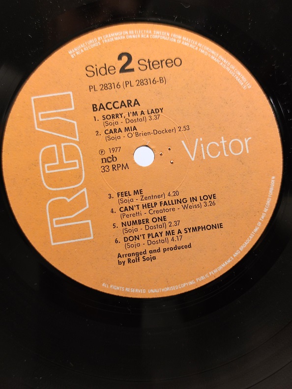 BACCARA UZUN CALAR 33 DEVİR LP PLAK ORJİNAL KABINDA ORJİNAL BASKISIDIR