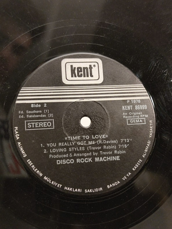DİSCO ROCK MACHİNE TİME TO LOVE UZUN CALAR 33 DEVİR LP PLAK ORJİNAL KABINDA ORJİNAL BASKISIDIR