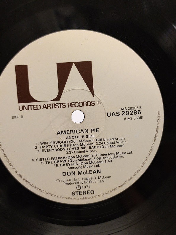 DON MCLEAN AMERICAN PIE UZUN CALAR 33 DEVİR LP PLAK ORJİNAL KABINDA ORJİNAL BASKISIDIR