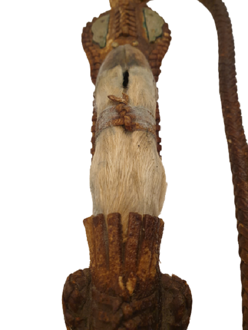 OSMANLI ÖZEL YAPIM CEYLAN TOYNAGINDAN ( AYAGI ) EL YAPIMI ÜZERİ CEYLAN DERİSİ İLE  İŞLEMELİ ÖRME KAMÇI