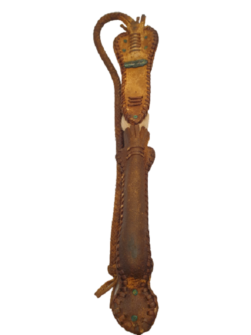 OSMANLI ÖZEL YAPIM CEYLAN TOYNAGINDAN ( AYAGI ) EL YAPIMI ÜZERİ CEYLAN DERİSİ İLE  İŞLEMELİ ÖRME KAMÇI