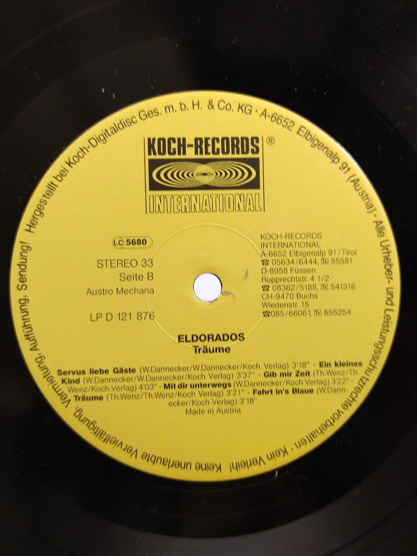 ELDORADOS TRAUME UZUN CALAR 33 DEVİR LP PLAK ORJİNAL KABINDA ORJİNAL BASKISIDIR