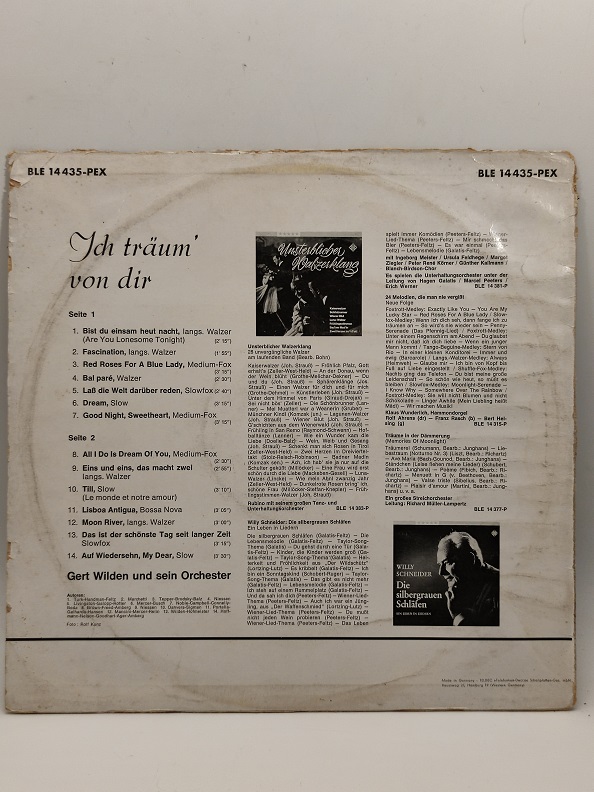 ICH TRAUM VON DIR UZUN CALAR 33 DEVİR LP PLAK ORJİNAL KABINDA ORJİNAL BASKISIDIR