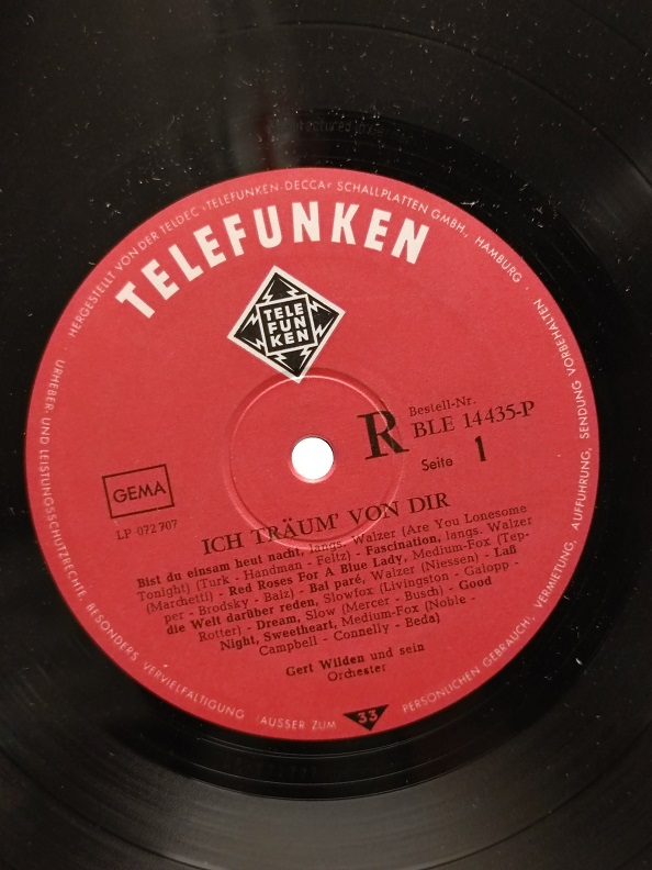 ICH TRAUM VON DIR UZUN CALAR 33 DEVİR LP PLAK ORJİNAL KABINDA ORJİNAL BASKISIDIR