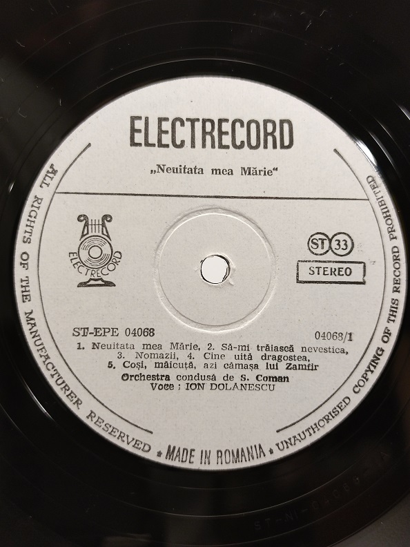 ION DOLANESCU UZUN CALAR 33 DEVİR LP PLAK ORJİNAL KABINDA ORJİNAL BASKISIDIR