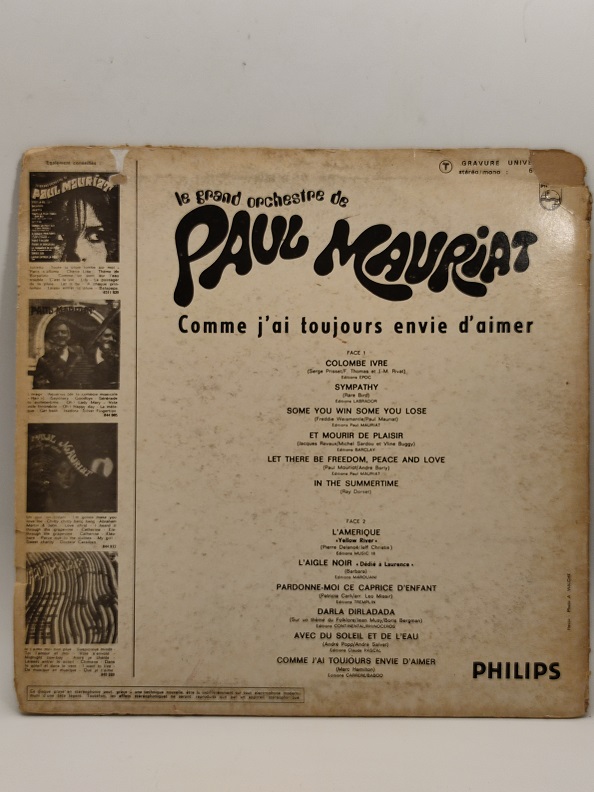 LE GRANDORCHESTRE DE PAUL MAURİAT UZUN CALAR 33 DEVİR LP PLAK ORJİNAL KABINDA ORJİNAL BASKISIDIR