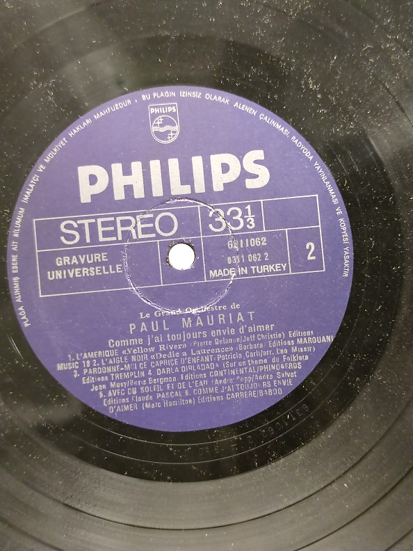 LE GRANDORCHESTRE DE PAUL MAURİAT UZUN CALAR 33 DEVİR LP PLAK ORJİNAL KABINDA ORJİNAL BASKISIDIR