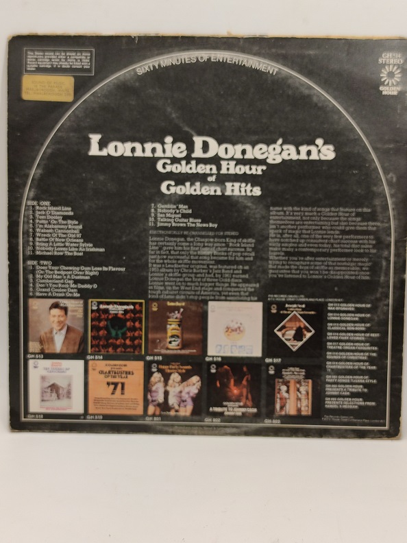 LONNİE DONEGAN'S GOLDEN HOUR UZUN CALAR 33 DEVİR LP PLAK ORJİNAL KABINDA ORJİNAL BASKISIDIR