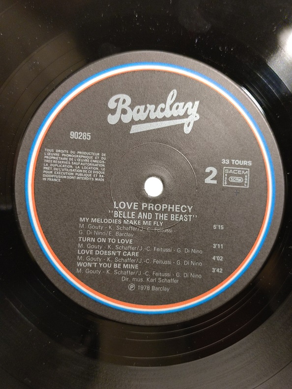 LOVE PROPHECY BELLE AND THE BEAST UZUN CALAR 33 DEVİR LP PLAK ORJİNAL KABINDA ORJİNAL BASKISIDIR