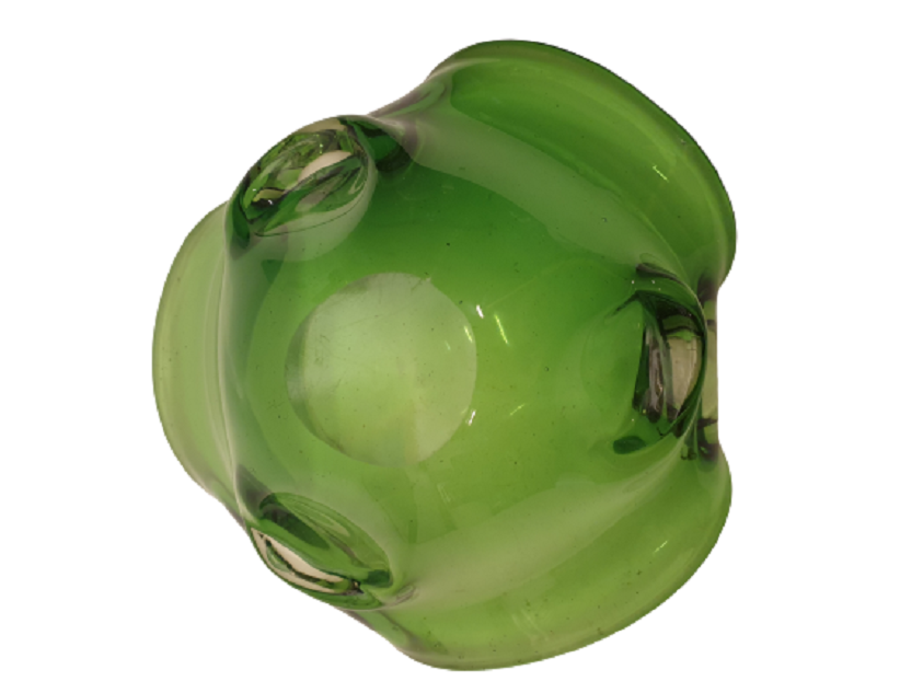 İTALYAN MURANO SU YEŞİLİ VOLANLI FORMDA SORUNSUZ KÜL TABLASI 